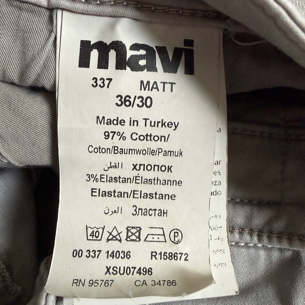 Mavi Matt Relaxed Straight Leg Jeans Mens 36 x 30 Tan Pants - Picture 7 of 9